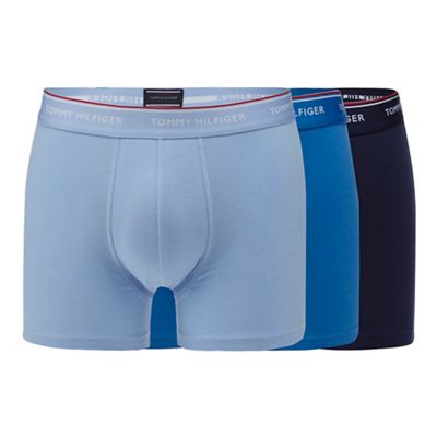 Pack of three blue trunks